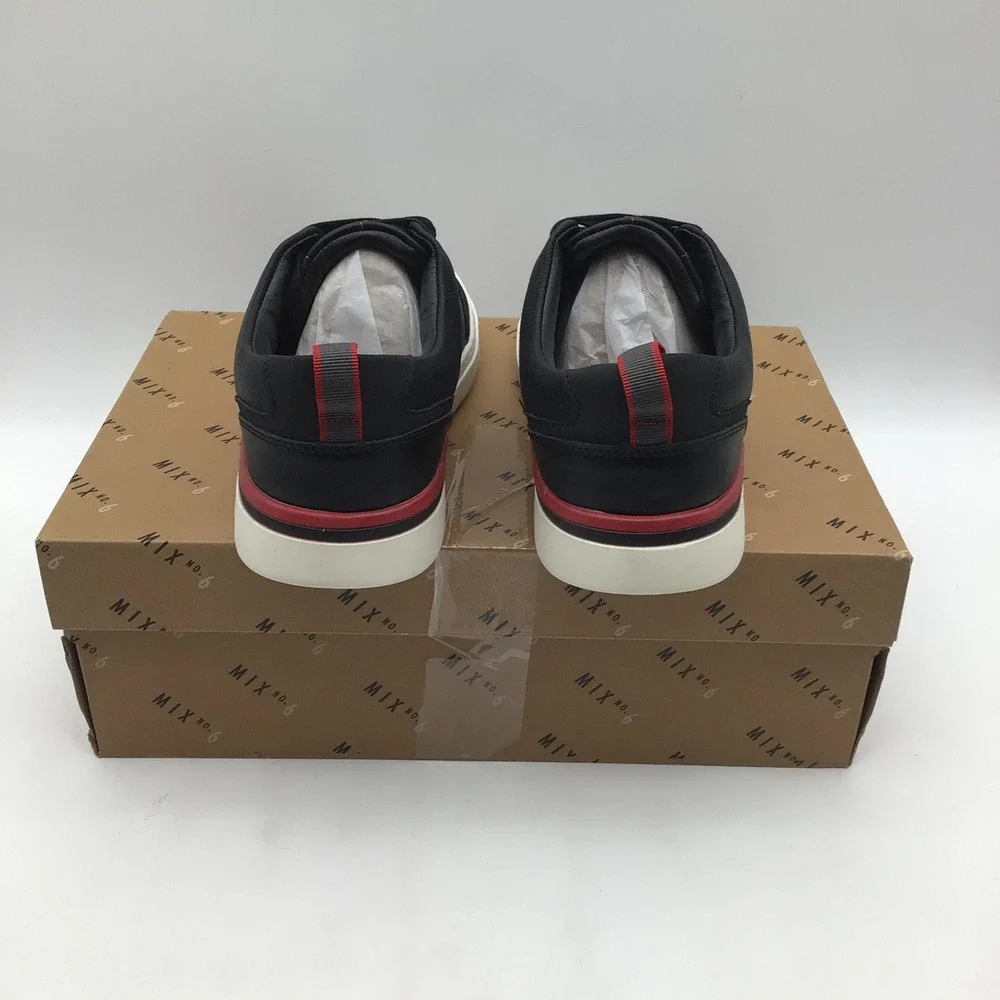 Mix No. 6 Maximuss Mens Black Faux Leather Low Top Sneakers Size 9M NEW‎